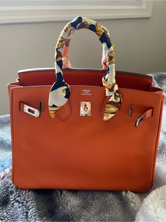 Hermes Handbags - Hermes Orange Leather Satchel
